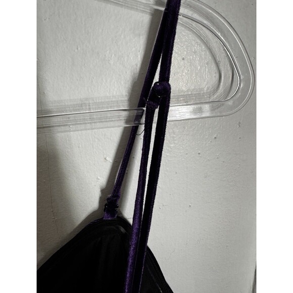 Zara Purple Crop Velvet Bling Button Top XL GOTH Punk Sexy Stretch Victorian - Picture 6 of 9